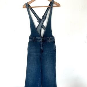 Free People Blue Denim Overalls Classic Design